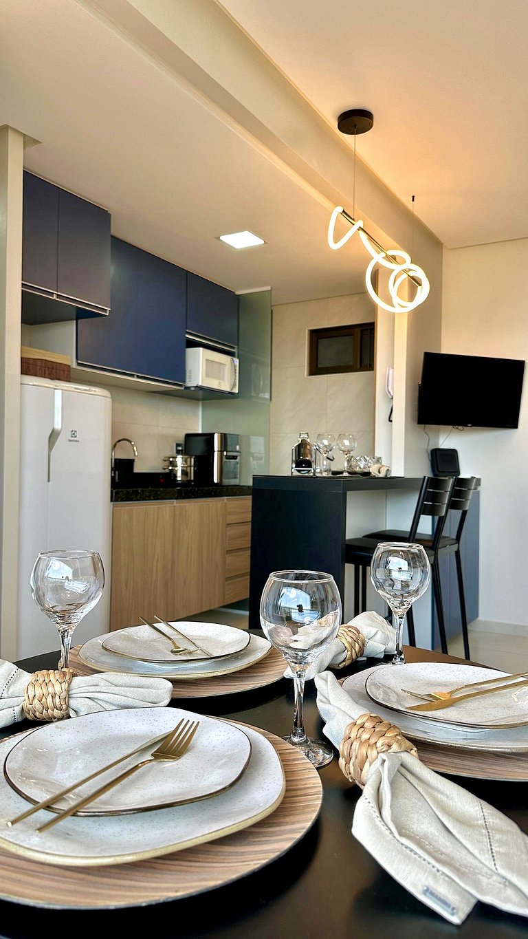 (1305) Studio moderno e aconchegante no Calhau