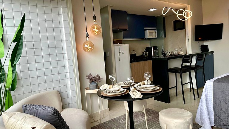 (1305) Studio moderno e aconchegante no Calhau