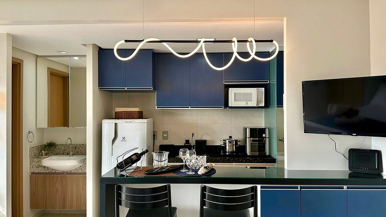 (1305) Studio moderno e aconchegante no Calhau