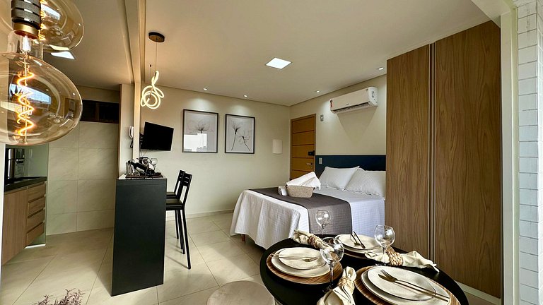 (1305) Studio moderno e aconchegante no Calhau