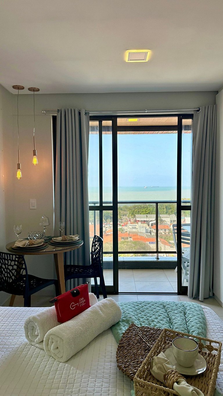 (1406) Studio Elegante com Vista Mar