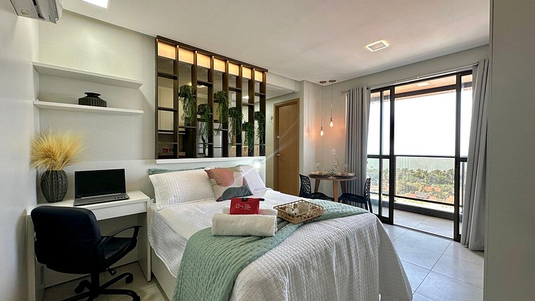 (1406) Studio Elegante com Vista Mar