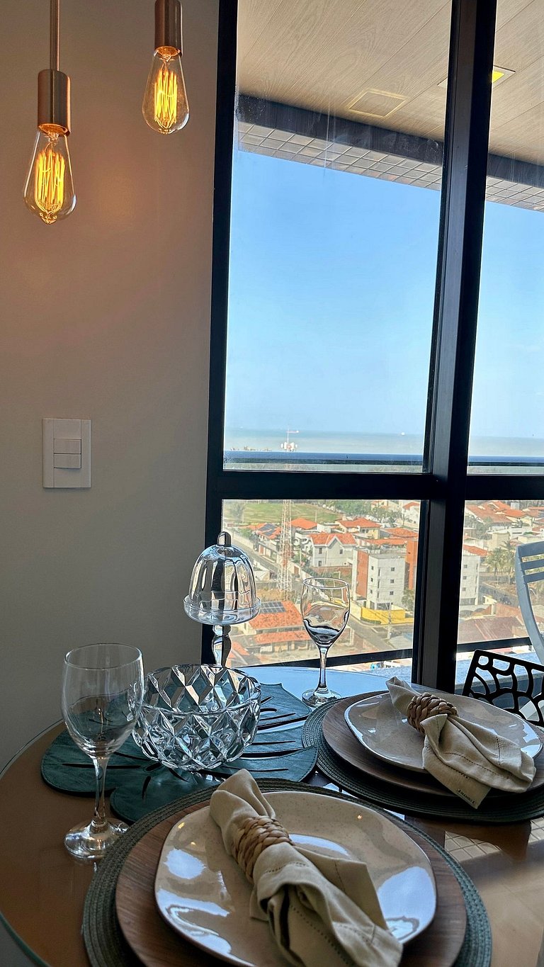 (1406) Studio Elegante com Vista Mar