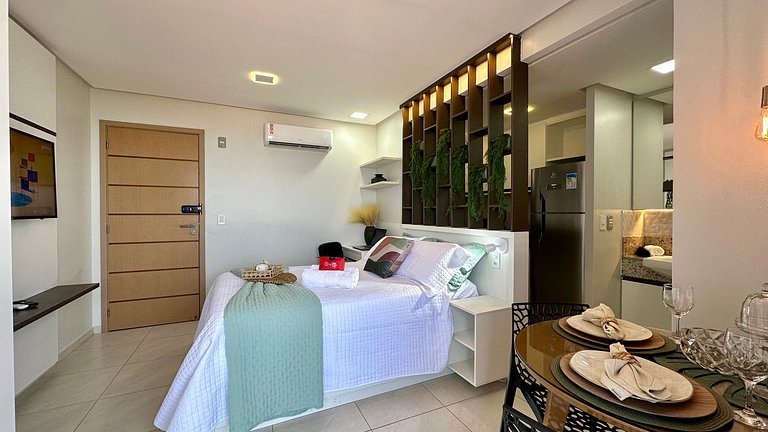 (1406) Studio Elegante com Vista Mar